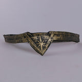 2017 Movie Wonder Woman Superhero Diana Prince Leather Headgear Metal Badge Ring Accessories Cosplay Bronze Crown Band Headgear - bfjcosplayer