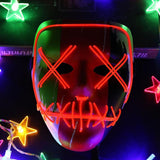 Halloween Mask LED Light Up Party Mask The Purge Election Year Great Festival Cosplay Costume Supplies LED Mask Glow In Dark - bfjcosplayer
