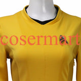 Star Trek Dress Star Trek Beyond Cosplay Costume Star Trek Yellow Uniform Adult Women Halloween Cosplay Costume Free Badge - bfjcosplayer