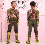 2018 Aquaman Cosplay Arthur Curry Costume Children Marvel Superhero Jumpsuit Dressed Costume Christmas Gift Halloween Party Prop - bfjcosplayer