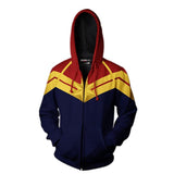Captain Marvel Cosplay Costume Carol Danvers 2019 Superhero Hoodie Halloween Costumes Ms. Marvel Jacket Cosplay - bfjcosplayer