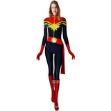 New 3D Women Girls Movie Version Captain Marvel Carol Danvers Cosplay Costume Zentai Superhero Bodysuit Suit Jumpsuits - bfjcosplayer