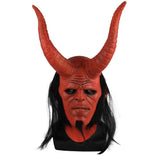 New Movie Hellboy: Rise of the Blood Queen Mask Ox Horn Mask Right Hand Cosplay Gloves Armor Latex Hand Gauntlet Party Halloween - bfjcosplayer