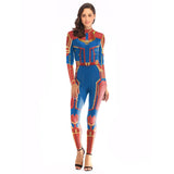 New 3D Women Girls Movie Version Captain Marvel Carol Danvers Cosplay Costume Zentai Superhero Bodysuit Suit Jumpsuits - bfjcosplayer