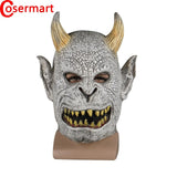 Cosermart Scary Demon Devil Horror Halloween Latex Mask With Horn Cosplay Prop Masquerade Mask Adult - bfjcosplayer