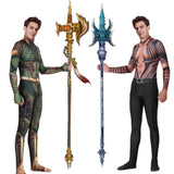 Marvel Aquaman Cosplay Halloween Costume Zentai 3D Print Arthur Curry Orin Superhero Bodysuit Suit Jumpsuits Cloak - bfjcosplayer